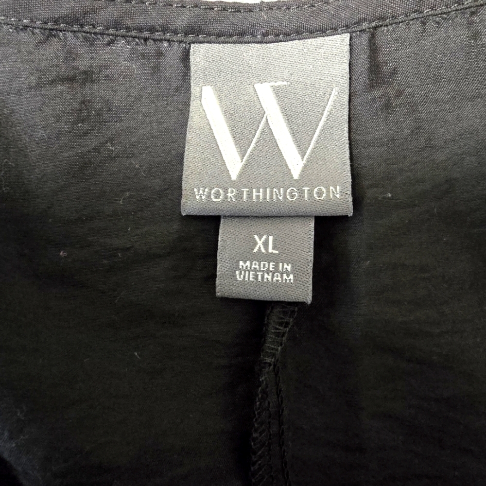 2/$30 Worthington Black Lyocell Tunic Womens Size XL Long Sleeve Lagenlook - Picture 10 of 12